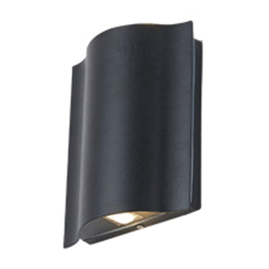 Rynx | 2/4/6-Light Patio LED Wall Light Modern Black Surface Mounted Wall Light with Wavy Metal Shade, Warm/White Light