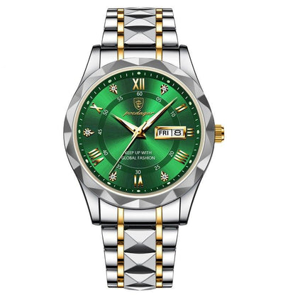 Rynx | Luxury Stainless Steel Quartz Men's Watch with Luminous Date Week Display
