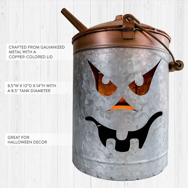 Rynx | Oil can Jack-O-Lantern with copper lid