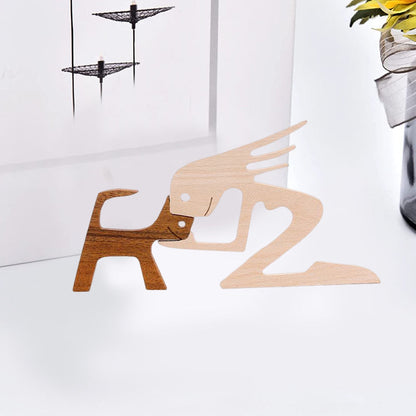 Rynx | Gift for Animal Lovers - Wooden Sculpture Table Ornaments - The Love Between You and Your Furry Friend