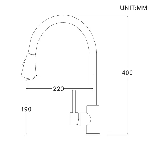 RYNX | Watermark WELS Kitchen Laundry Pull Out Tall Mixer Tap Sink Faucet