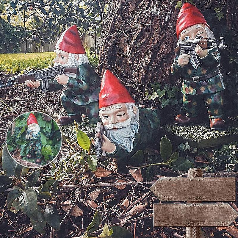 Rynx | Military Garden Gnome with Camouflage Uniform