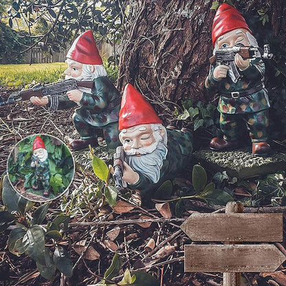 Rynx | Military Garden Gnome with Camouflage Uniform