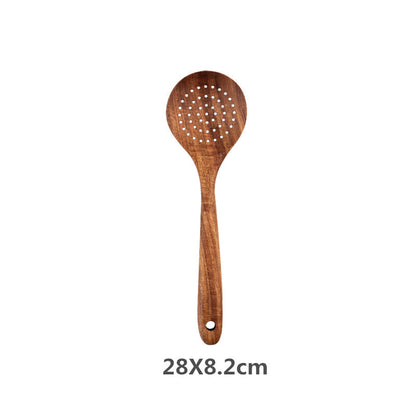 Rynx | Teak Wood Cutlery Set slotted spoon