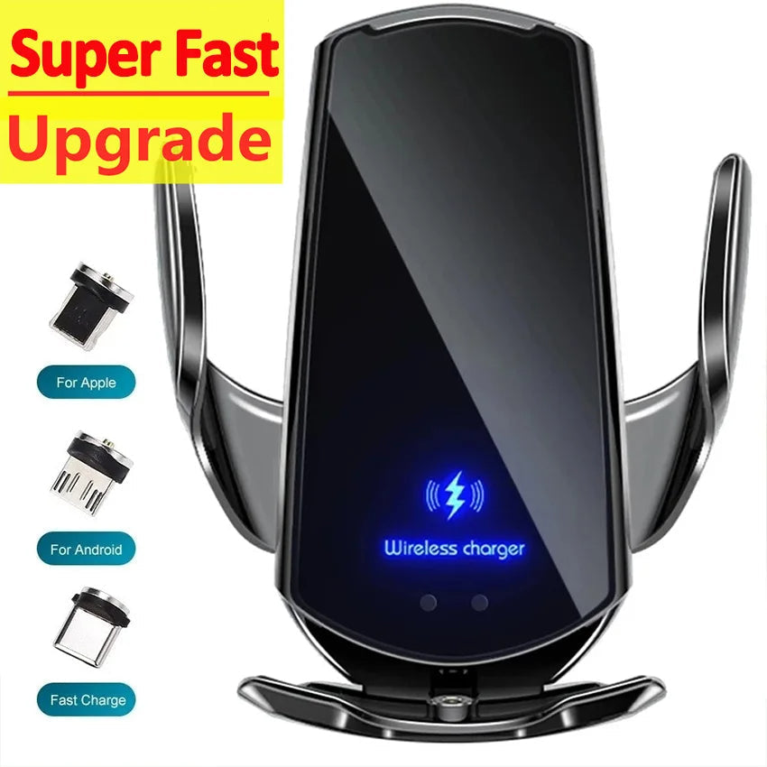 Rynx | 2-in-1 Wireless Car Charger & Phone Holder Automatic Clamping - Fast Charging Secure Universal Compatibility Adjustable & Practical