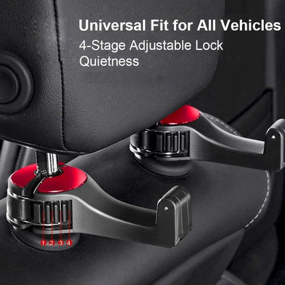 Rynx | 2-in-1 Car Headrest Hooks – Holds Bags & Serves as Smartphone Holder