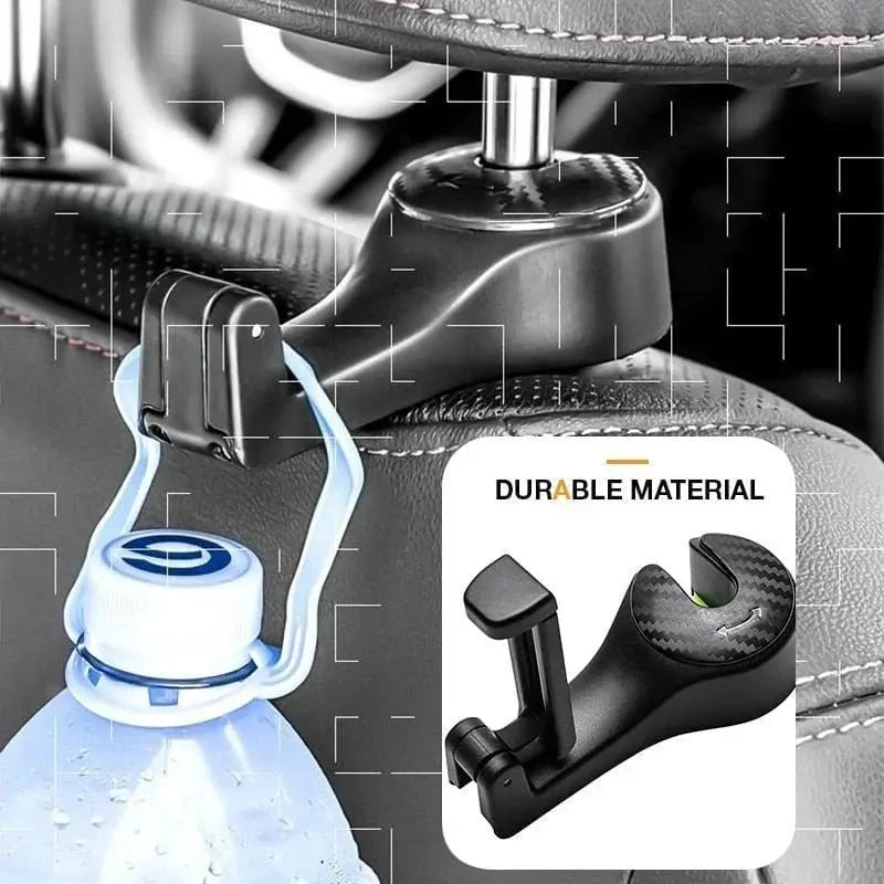 Rynx | 2-in-1 Car Headrest Hooks – Holds Bags & Serves as Smartphone Holder