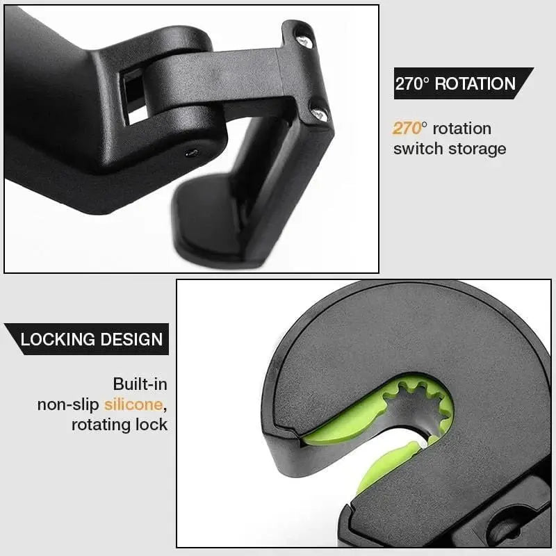 Rynx | 2-in-1 Car Headrest Hooks – Holds Bags & Serves as Smartphone Holder