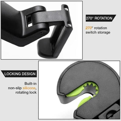 Rynx | 2-in-1 Car Headrest Hooks – Holds Bags & Serves as Smartphone Holder