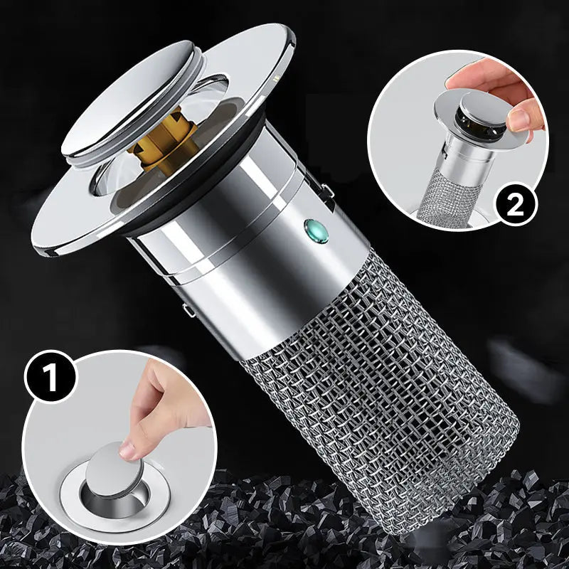 Rynx | Stainless Steel Pop-Up Drain Strainer for Effortless Clog Prevention