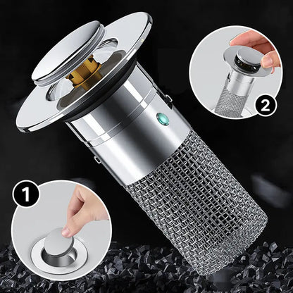 Rynx | Stainless Steel Pop-Up Drain Strainer for Effortless Clog Prevention