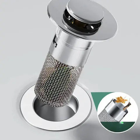 Rynx | Stainless Steel Pop-Up Drain Strainer for Effortless Clog Prevention