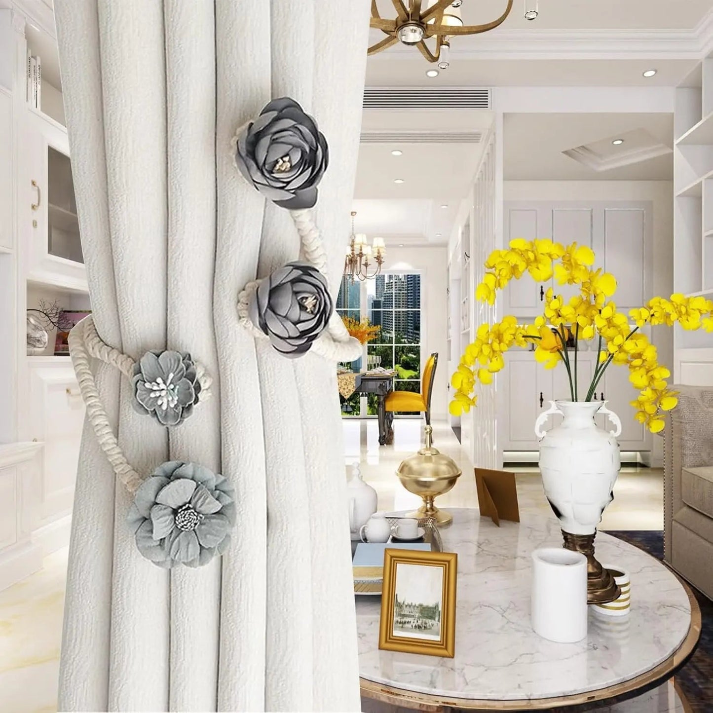Rynx | Elegant flexible curtain holder – No drilling, No effort