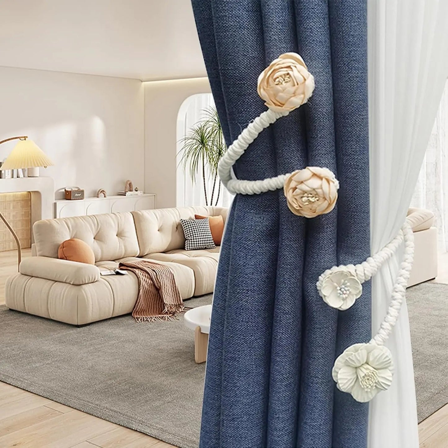 Rynx | Elegant flexible curtain holder – No drilling, No effort