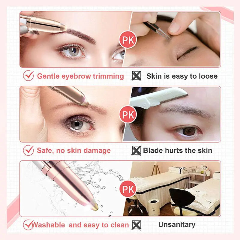 Rynx | Pain-Free Electric Eyebrow Trimmer for Precise Hair Removal