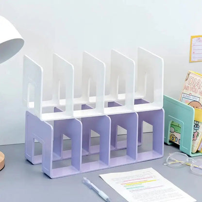 Rynx | Sturdy 4-Compartment Book Organizer – Keep Your Desk Tidy
