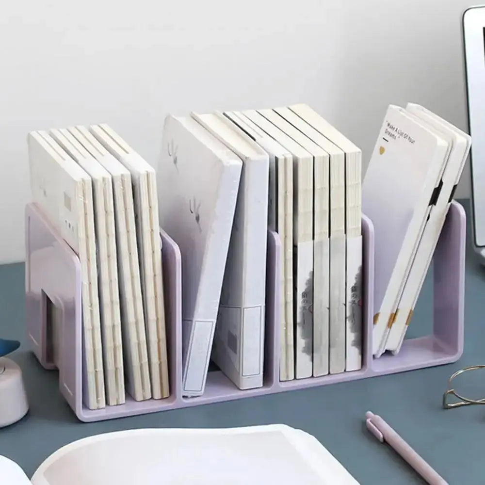 Rynx | Sturdy 4-Compartment Book Organizer – Keep Your Desk Tidy