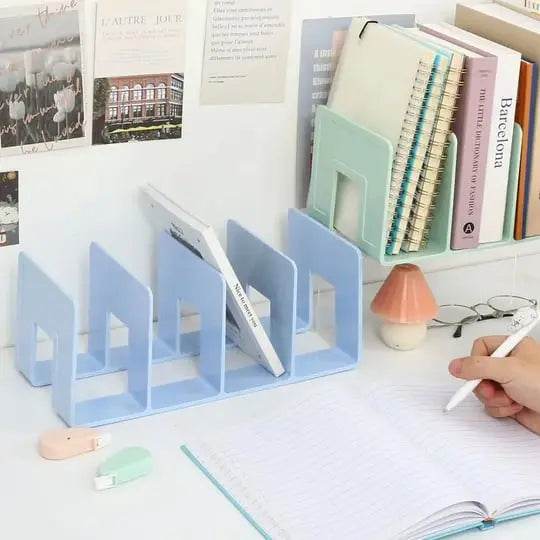 Rynx | Sturdy 4-Compartment Book Organizer – Keep Your Desk Tidy