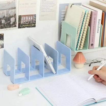 Rynx | Sturdy 4-Compartment Book Organizer – Keep Your Desk Tidy