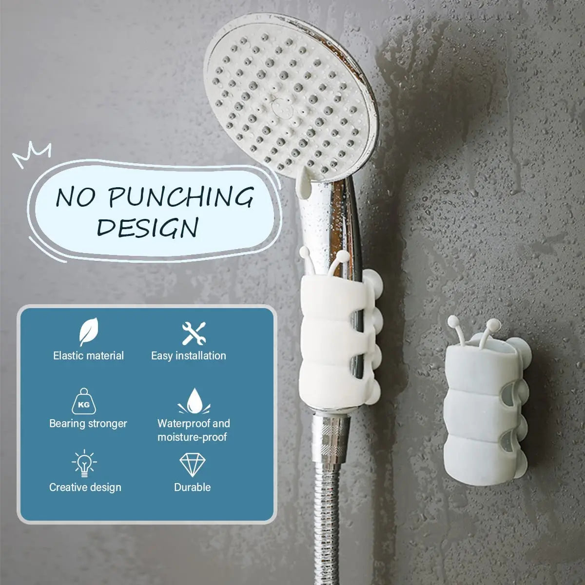 Rynx | Adjustable shower head holder with strong suction cup