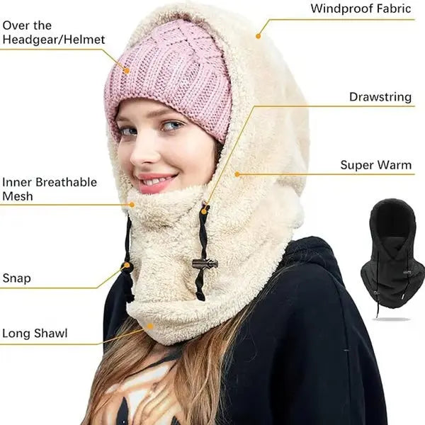 Rynx | Windproof Sherpa Hooded Ski Mask for Ultimate Cold PRedection