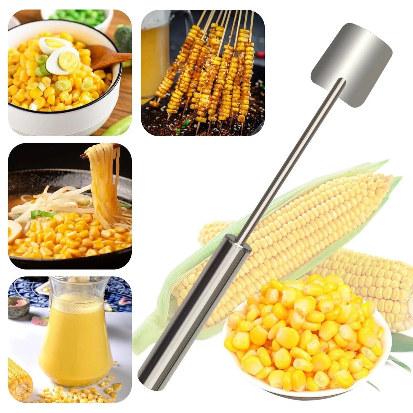Rynx | Stainless Steel Corn Peeler with Long Handle for Quick Peeling