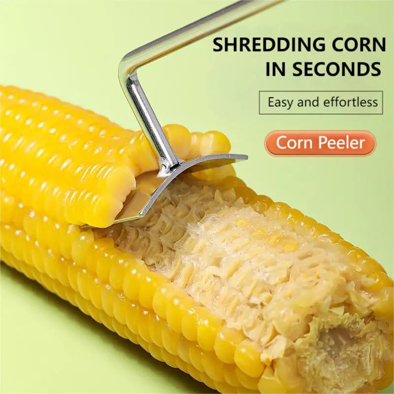 Rynx | Stainless Steel Corn Peeler with Long Handle for Quick Peeling