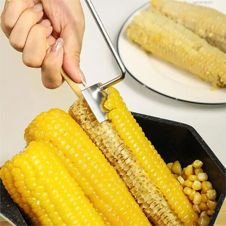Rynx | Stainless Steel Corn Peeler with Long Handle for Quick Peeling
