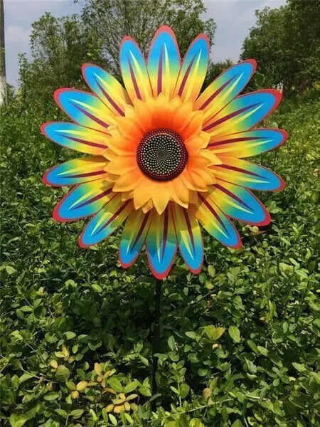 Rynx | Garden Wind Wheel with Sunflower Motif