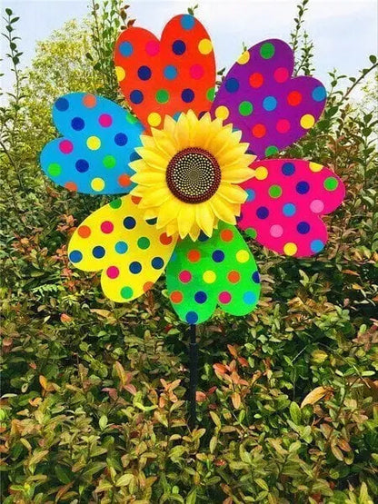 Rynx | Garden Wind Wheel with Sunflower Motif