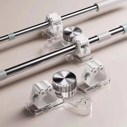 Rynx | Strong broom holder without drilling – Space-saving & safe storage 1+1 Free Transparent