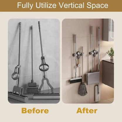 Rynx | Strong broom holder without drilling – Space-saving & safe storage