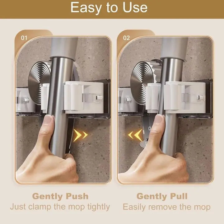 Rynx | Strong broom holder without drilling – Space-saving & safe storage