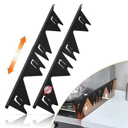 Rynx | Telescopic cover strips made of stainless steel for stove gaps 1+1 Free Black