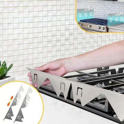 Rynx | Telescopic cover strips made of stainless steel for stove gaps 1+1 Free Silver