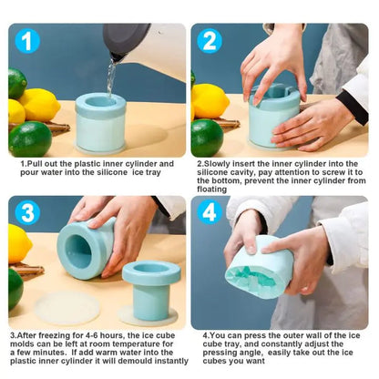 Rynx | Cylindrical Ice Cube Tray made of Silicone – 60 Mini Cubes for Drinks