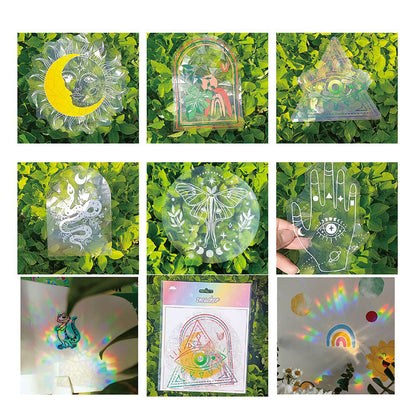 Rynx | PVC Colorful Adsorption Rainbow Glass Window Stickers, 6 pcs
