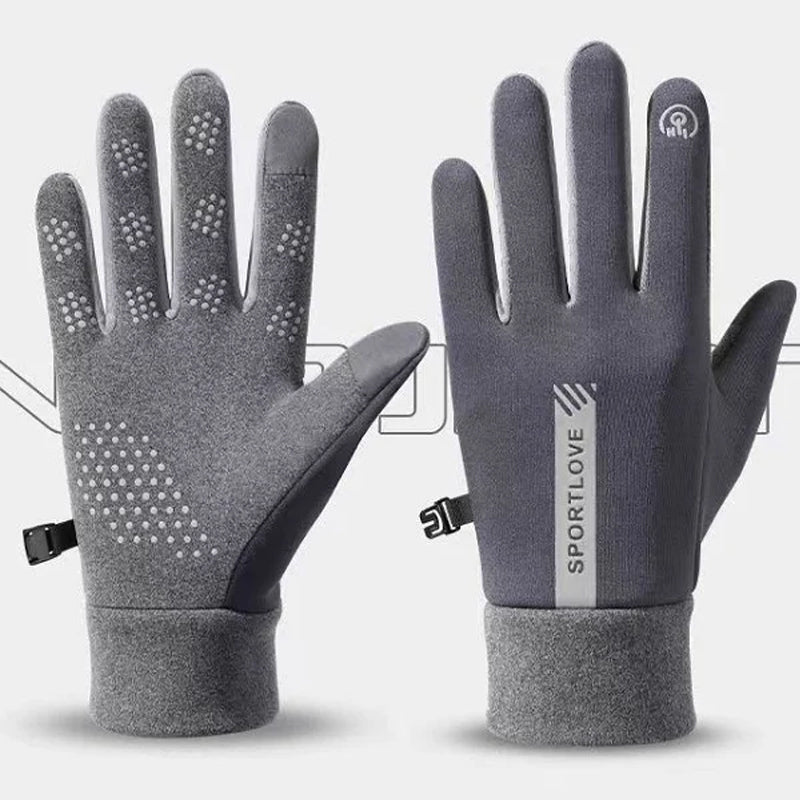 RYNX | Waterproof, Non-Slip, And Cold-Resistant Finger Touchscreen Glove Gray Man)