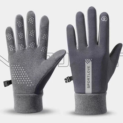 RYNX | Waterproof, Non-Slip, And Cold-Resistant Finger Touchscreen Glove Gray Man)