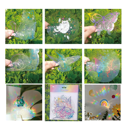 Rynx | PVC Colorful Adsorption Rainbow Glass Window Stickers, 6 pcs