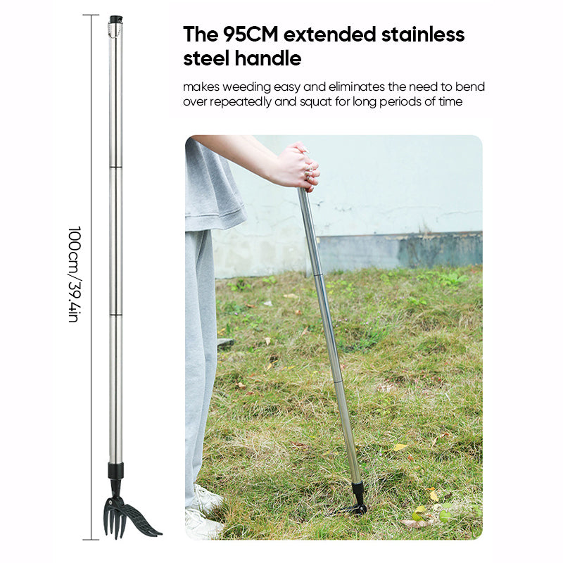 Rynx | Stainless Steel Adjustable Long Handle Removable Weeder