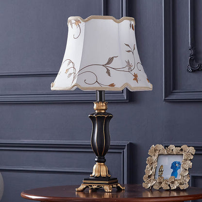 Rynx | Round Fabric Resin Base Classic 1-Light Table Lamp