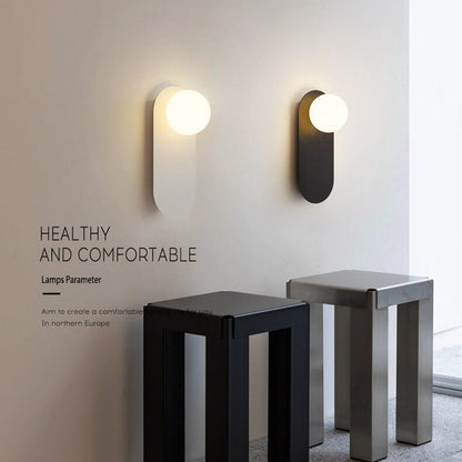 Rynx | AuraGlow Nordic Wall Lamp with Glass Ring | Minimalist Design | Single-Bulb LED Wall Light for Living Spaces