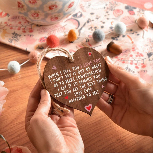 Rynx | Wooden Heart Plaque Gift Exquisite Love Heart Craftsmanship