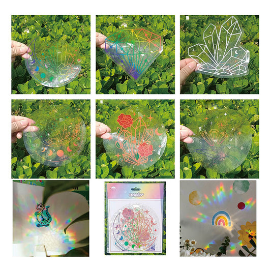 Rynx | PVC Colorful Adsorption Rainbow Glass Window Stickers, 6 pcs
