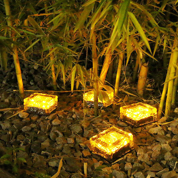 Rynx | IceGlow Solar LED Floor Recessed Light | Waterproof | Glass Effect | Garden Lighting in Various Colors