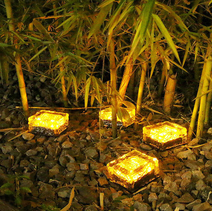 Rynx | IceGlow Solar LED Floor Recessed Light | Waterproof | Glass Effect | Garden Lighting in Various Colors