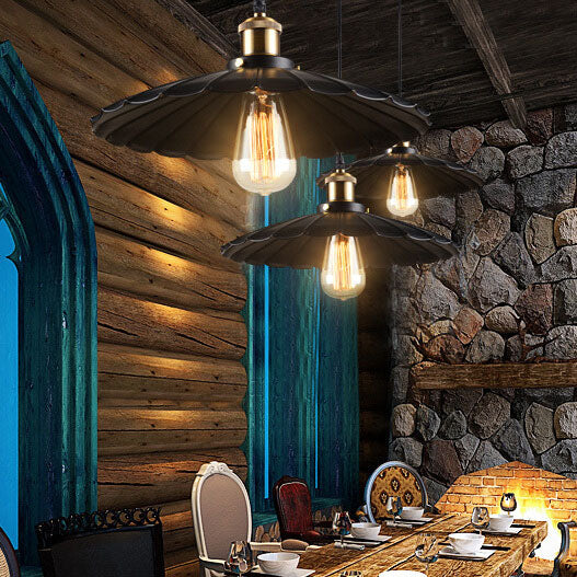 Rynx | Ironique Vintage Industrial Pendant Light | Iron Lampshade | 1-Light Design | Retro Lighting for Living Spaces