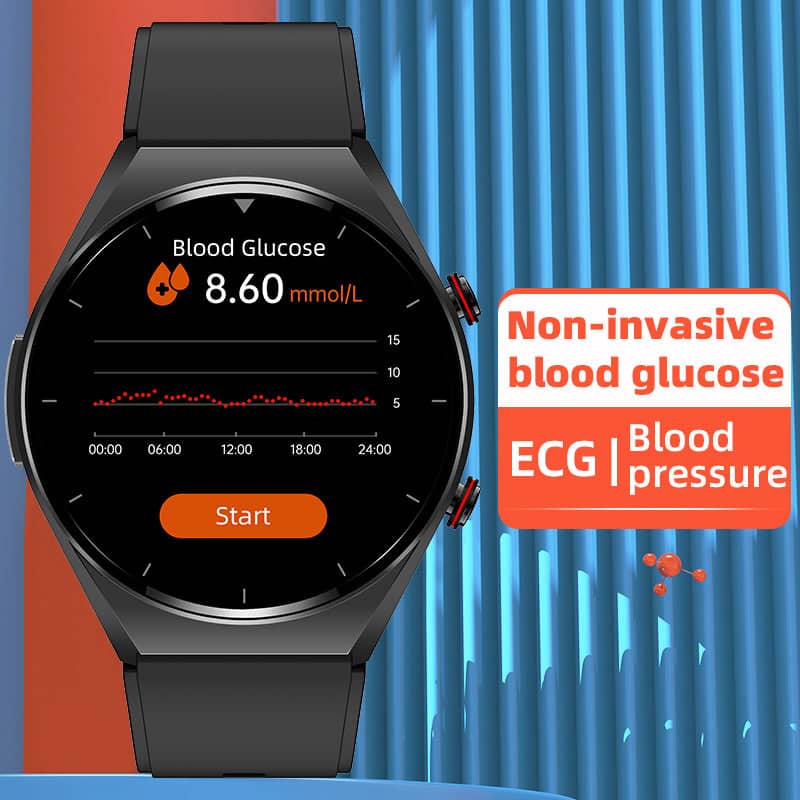 RYNX | One-Click Blood Sugar Blood Pressure Ekg/Ecg Hrv Heart Monitoring Suga Pro Health Smartwatch