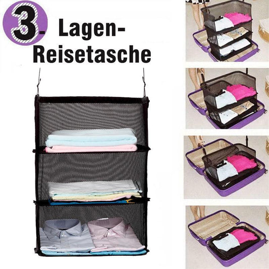 Rynx | 3-Layers Foldable Shelf Bag Multifunctional Thick Hook Travel Wardrobe Bag Storage Shelves